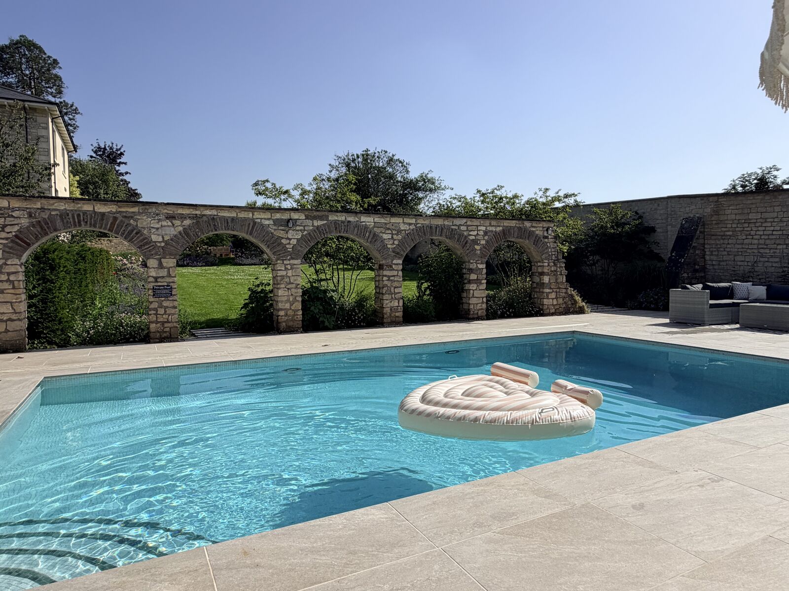 Pool and stone arches