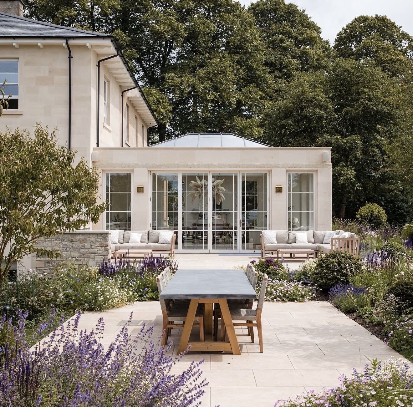 Rear terrace and orangery