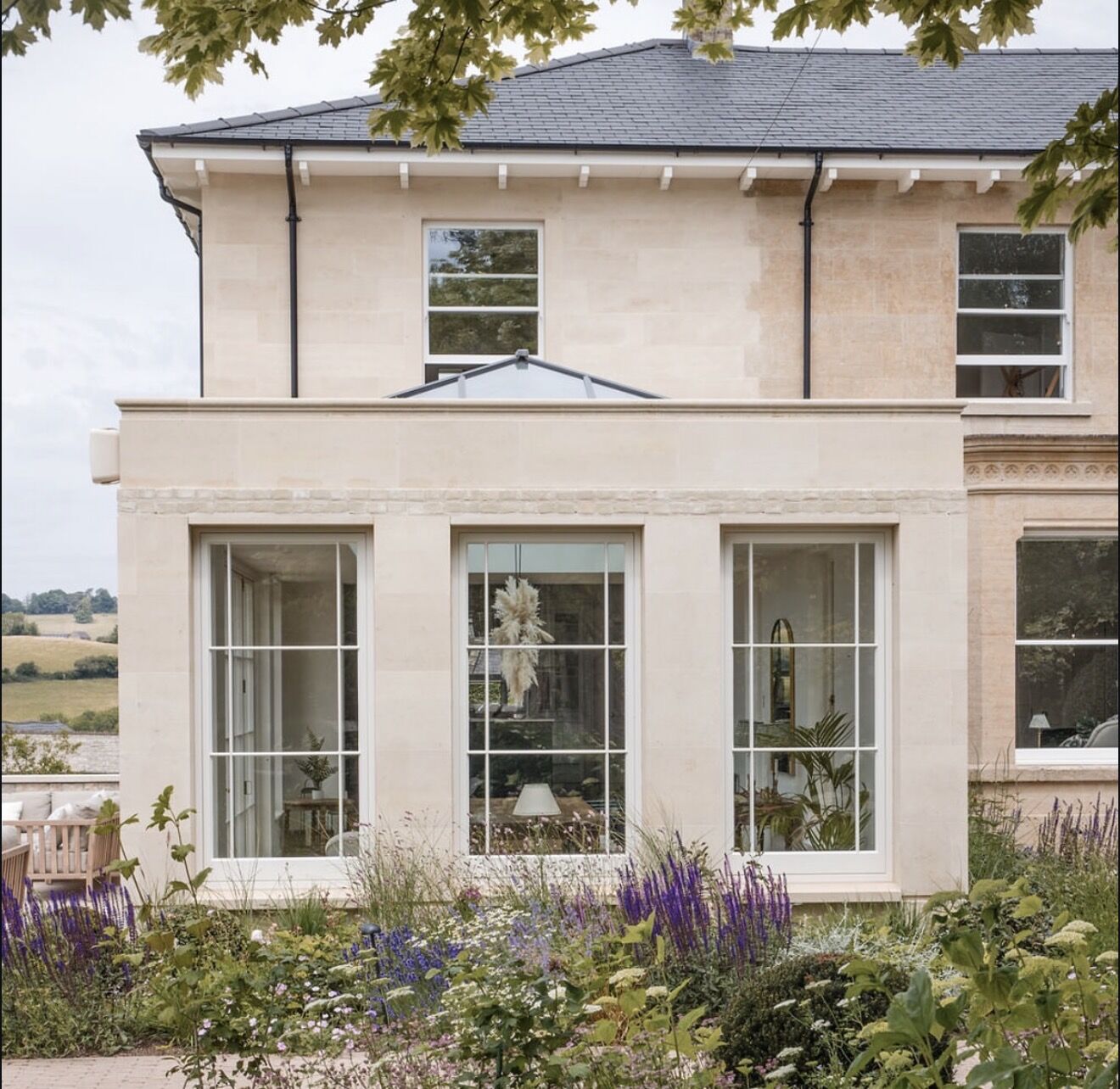 Hanham House — rear terrace and orangery